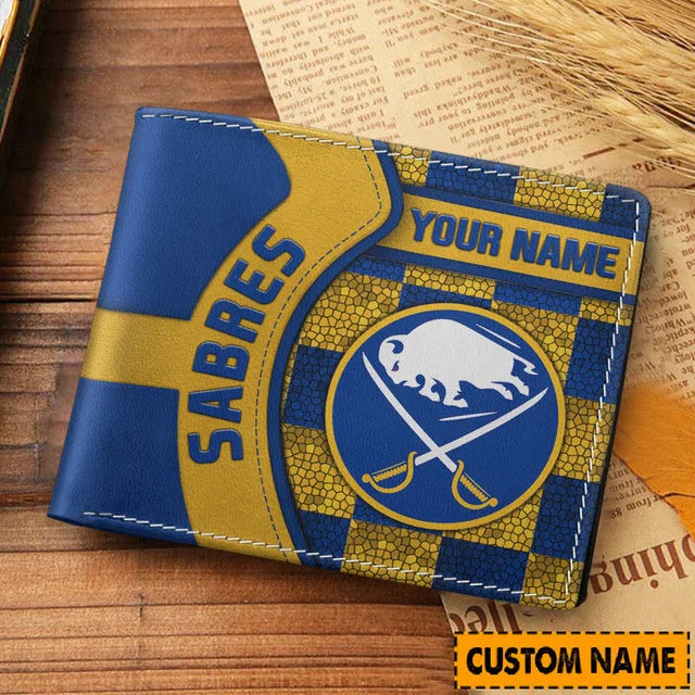 LIMITED EDITION - NEW CUSTOMIZED NHL28 BFS BUFFALO SABRES LEATHER WALLET