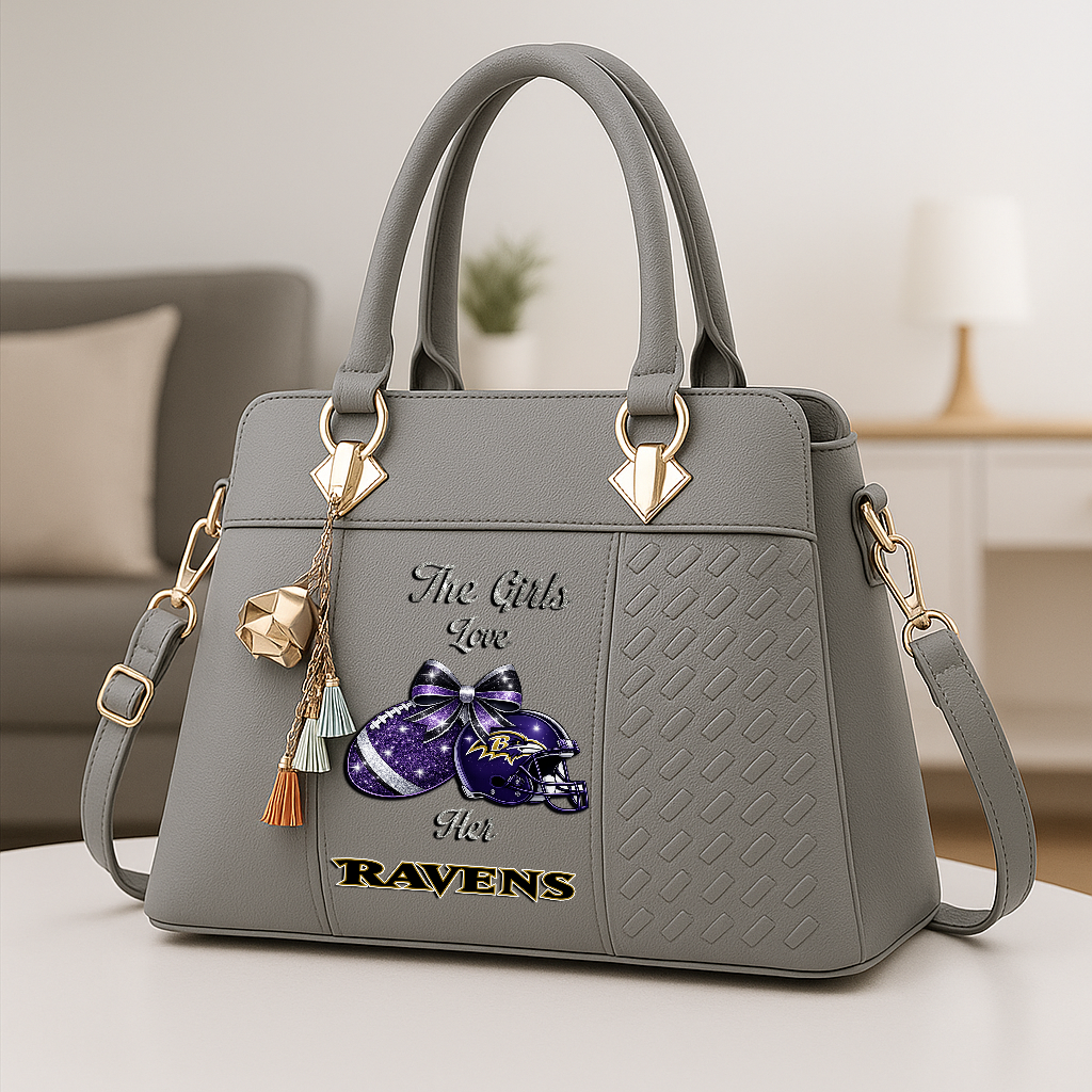 LIMITED EDITION - NEW CUSTOMIZED NFL28 BTR BALTIMORE RAVENS WOMEN'S ZIP HANDBAG MULTICOLOR
