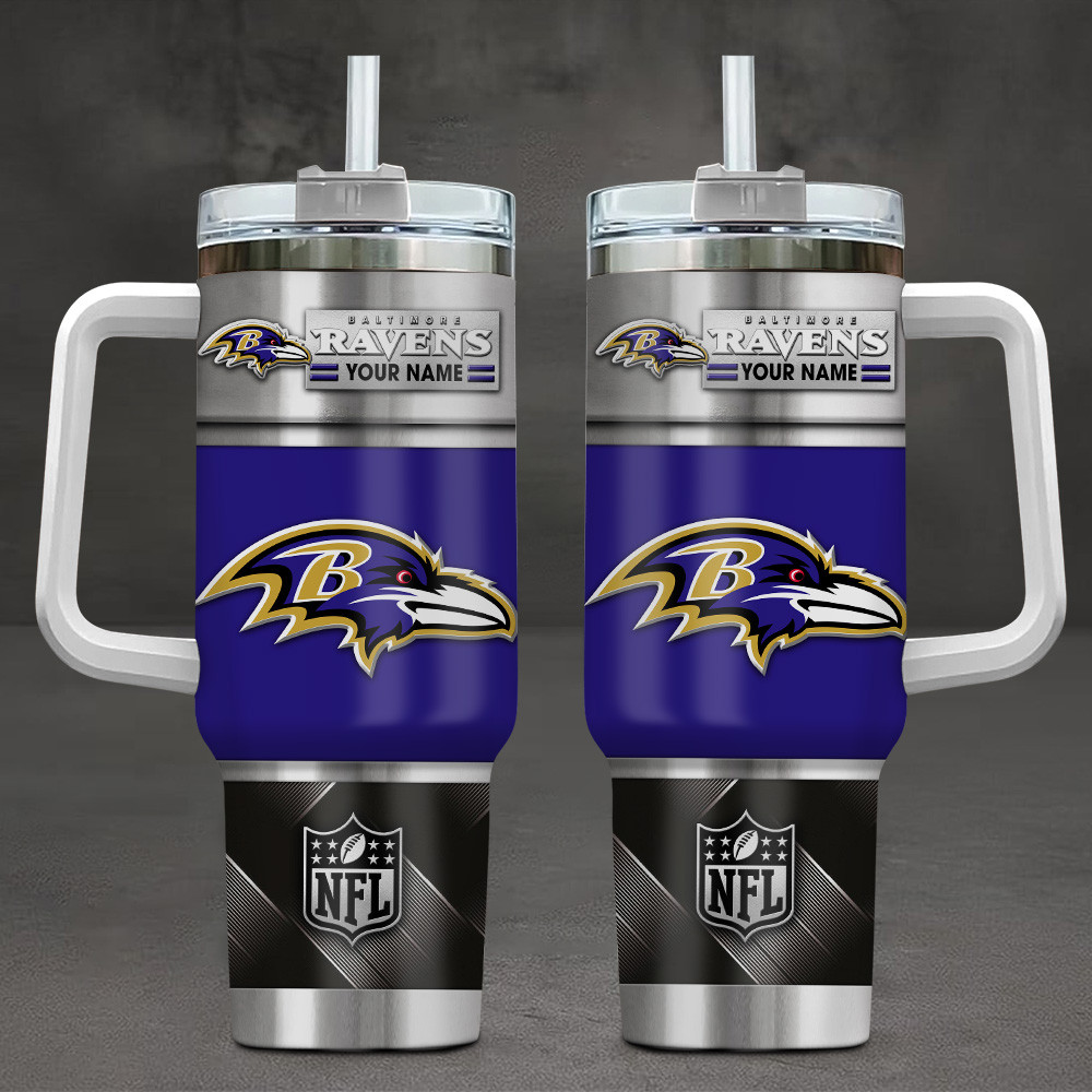 LIMITED EDITION - NEW CUSTOMIZED NFL28 BTR BALTIMORE RAVENS TUMBLER CUP