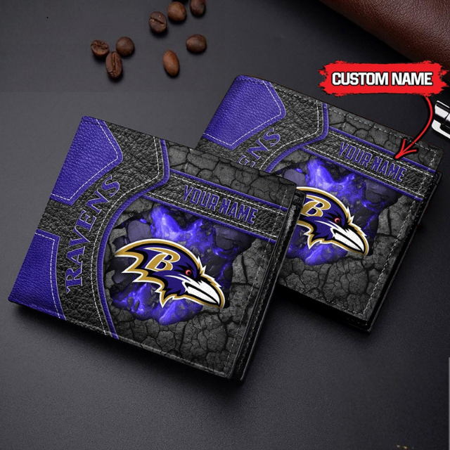 VIRAL SALE - NEW CUSTOMIZED NFL28 BTR BALTIMORE RAVENS LEATHER WALLET