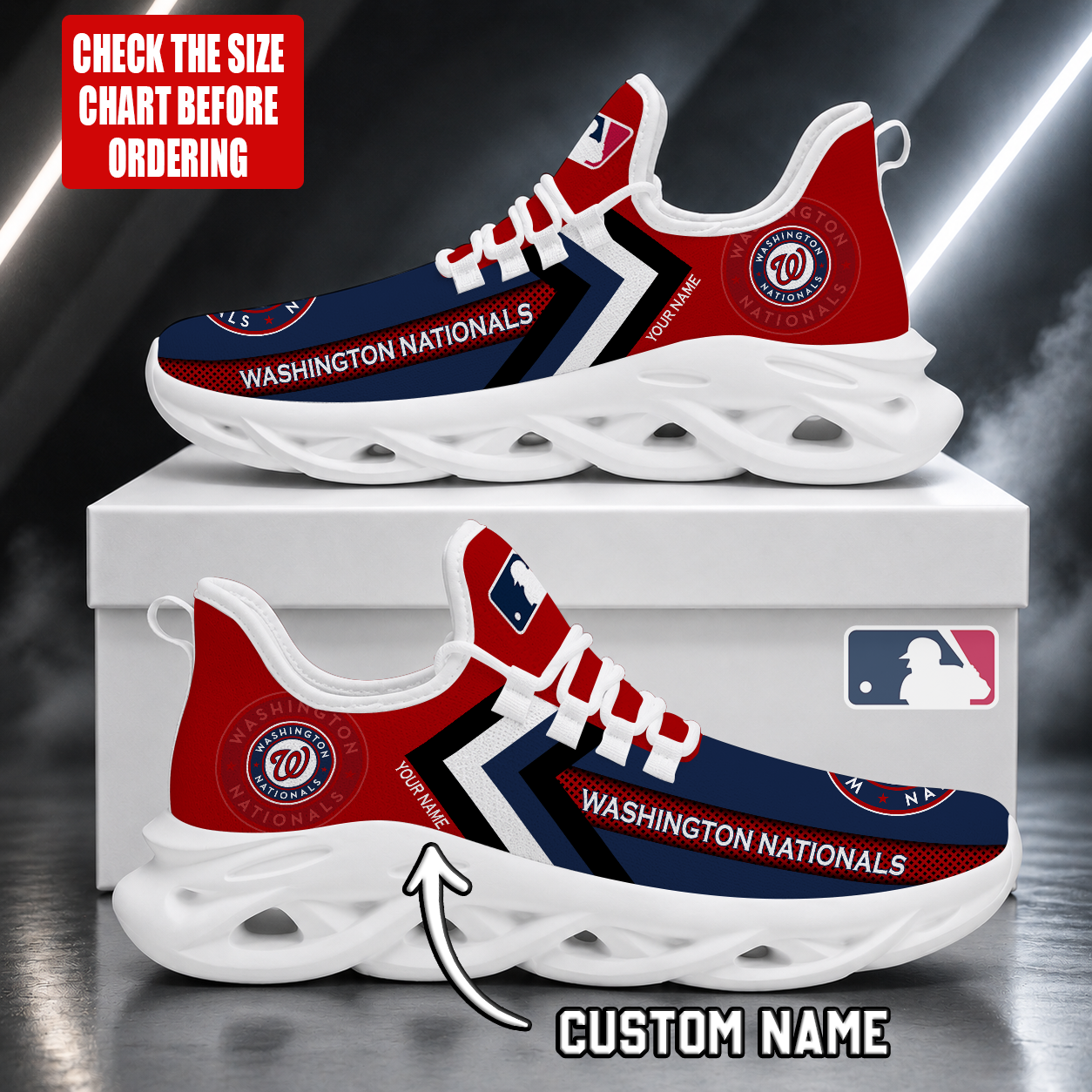 LIMITED EDITION - NEW CUSTOMIZED MLB28 WNS WASHINGTON NATIONALS MAX SOUL SHOES