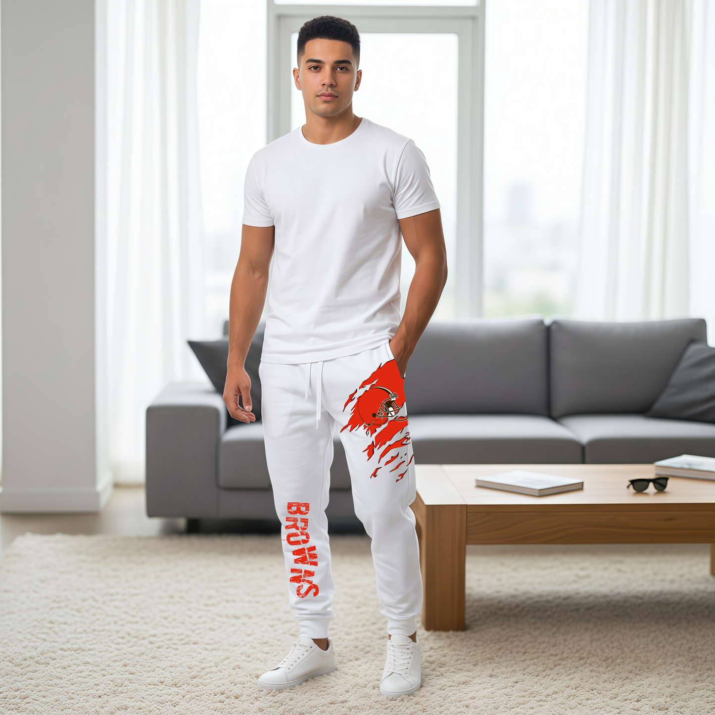 LIMITED EDITION - NEW PERSONALIZED NFL29 CLB CLEVELAND BROWNS JOGGERS