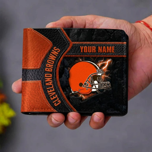 VIRAL EDITION - NEW CUSTOMIZED NFL29 CLB CLEVELAND BROWNS LEATHER WALLET