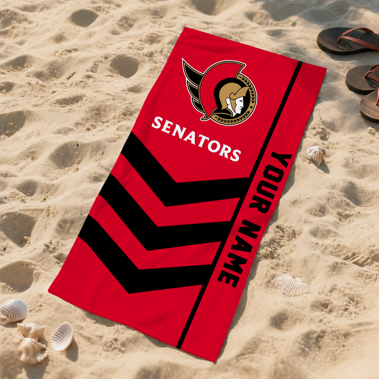 SPECIAL EDITION - NEW CUSTOMIZED NHL29 OSN OTTAWA SENATORS BEACH TOWEL
