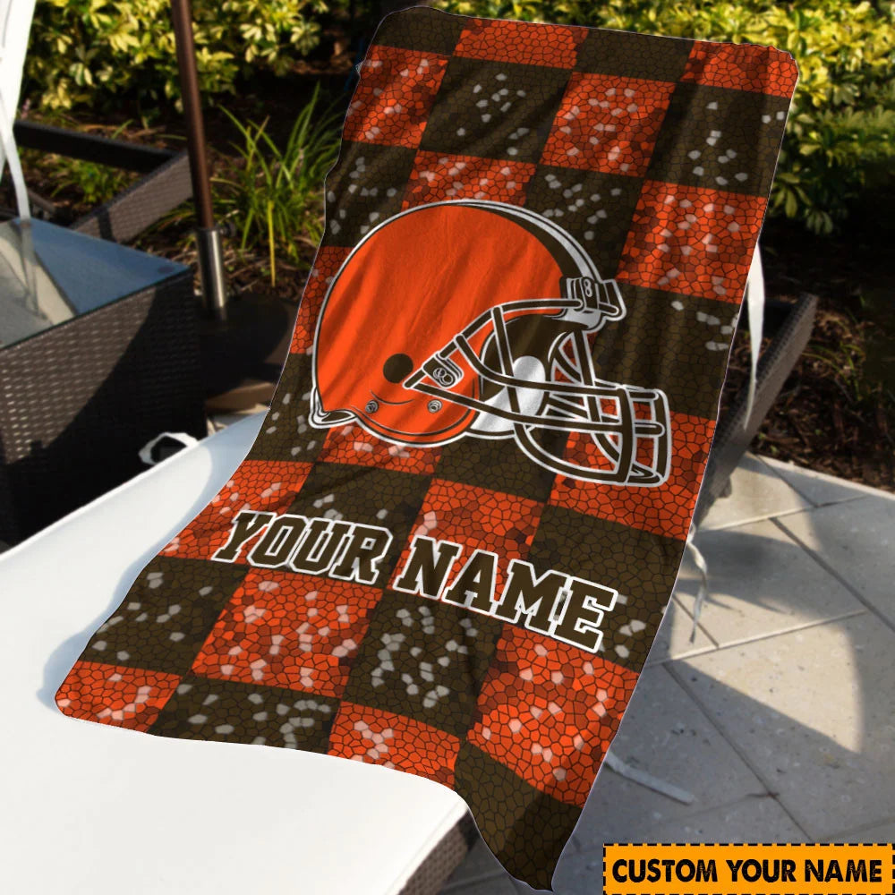 LIMITED EDITION - NEW CUSTOMIZED NFL29 CLB CLEVELAND BROWNS BEACH TOWEL