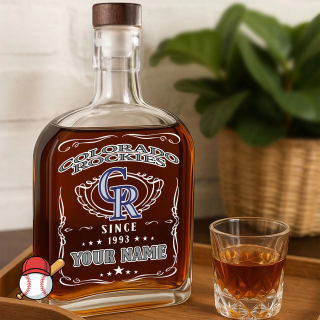 LIMITED EDITION - NEW CUSTOMIZED MLB30 COR COLORADO ROCKIES LUXURY WHISKEY BOTTLE 450ML