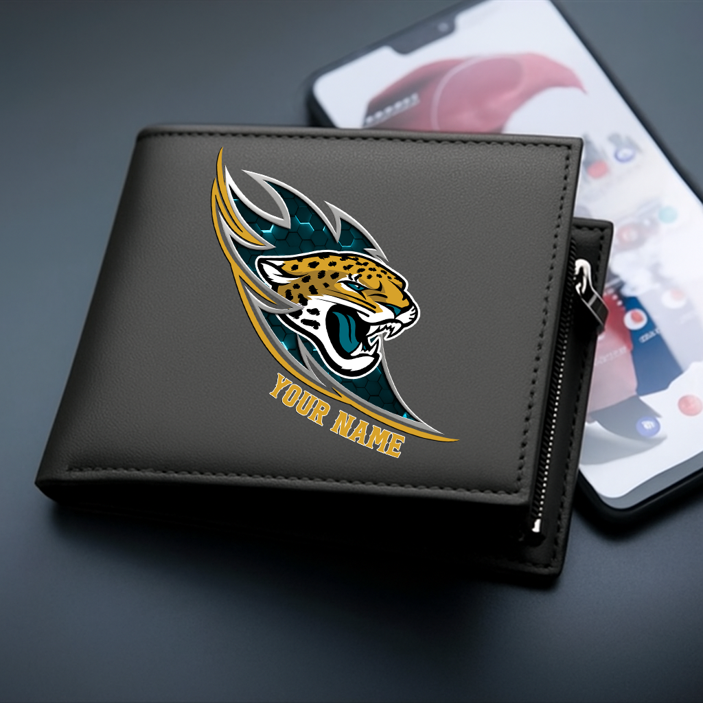 LIMITED EDITION - NEW CUSTOMIZED NFL30 JSJ JACKSONVILLE JAGUARS LEATHER WALLET