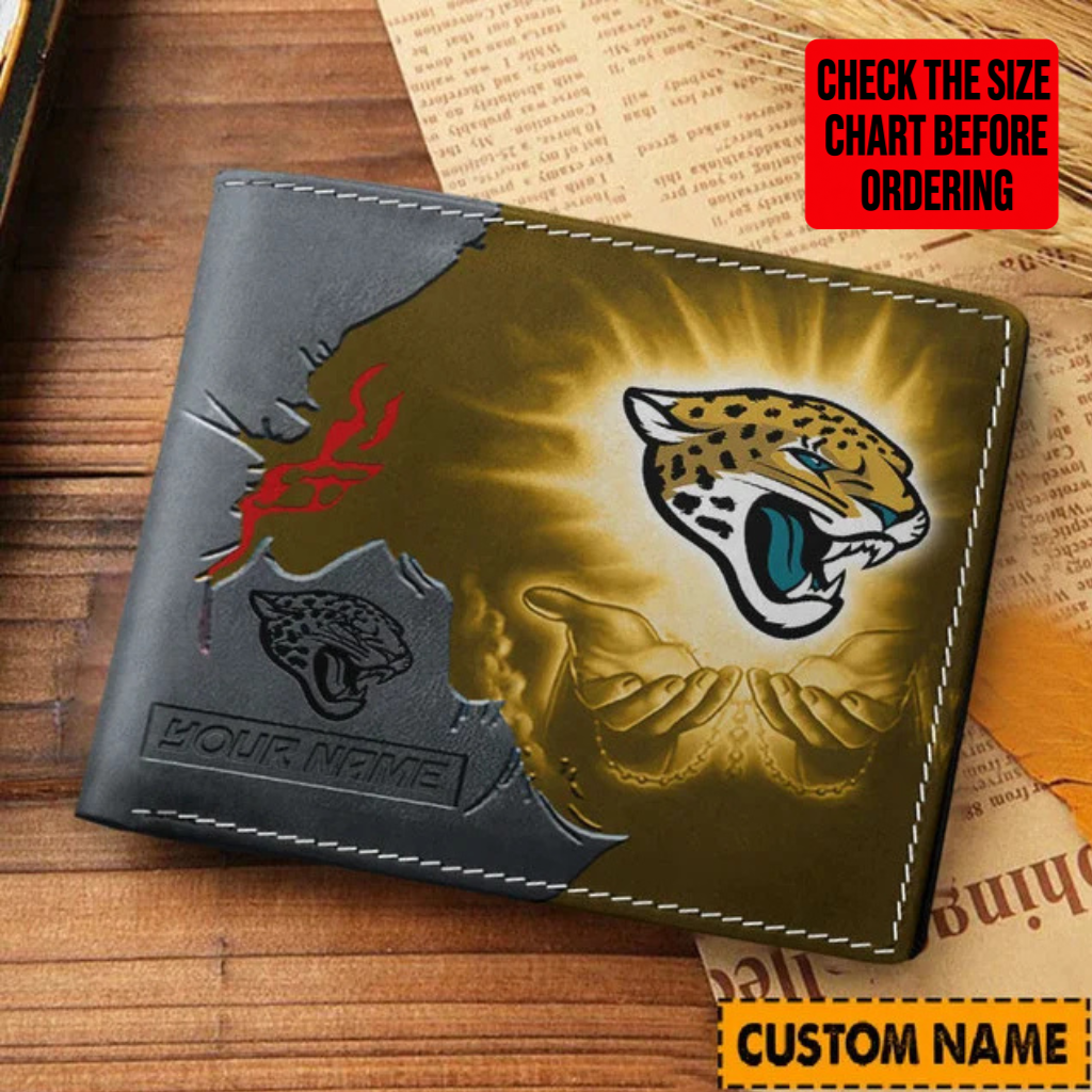 LIMITED EDITION - NEW CUSTOMIZED NFL30 JSJ JACKSONVILLE JAGUARS LEATHER WALLET