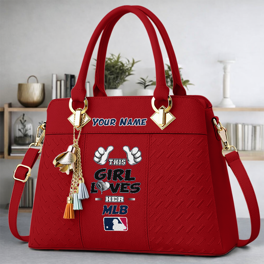 LIMITED EDITION - NEW CUSTOMIZED MLB31 MAJOR LEAGUE BASEBALL ZIP HANDBAG MULTICOLOR