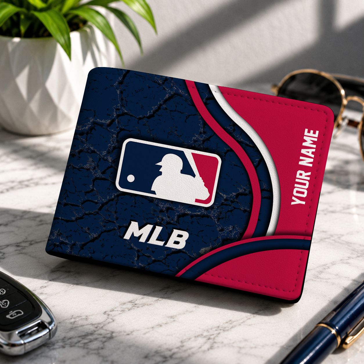 LIMITED EDITION - NEW CUSTOMIZED MLB31 MAJOR LEAGUE BASEBALL LEATHER WALLET