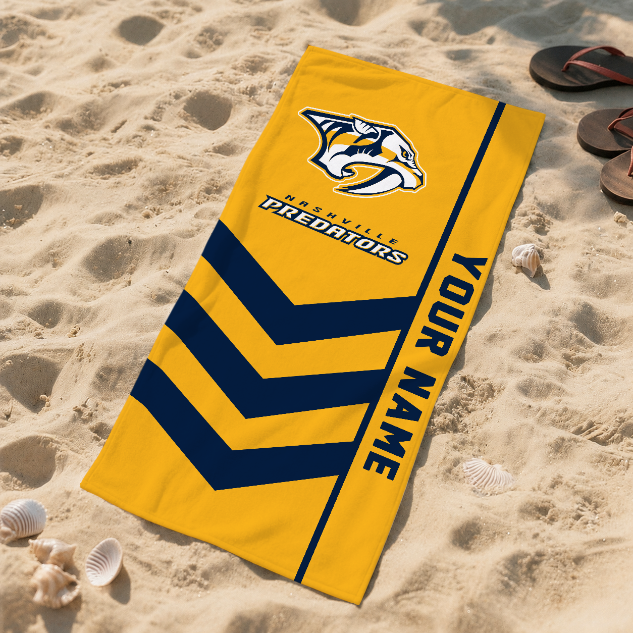 SPECIAL EDITION - NEW CUSTOMIZED NHL31 NVP NASHVILLE PREDATORS BEACH TOWEL