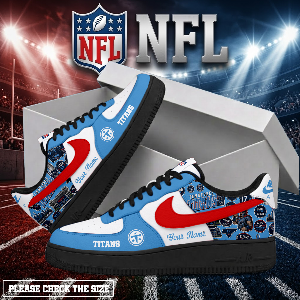 LIMITED EDITION - NEW CUSTOMIZED NFL31 TST TENNESSEE TITANS AF1 SHOES