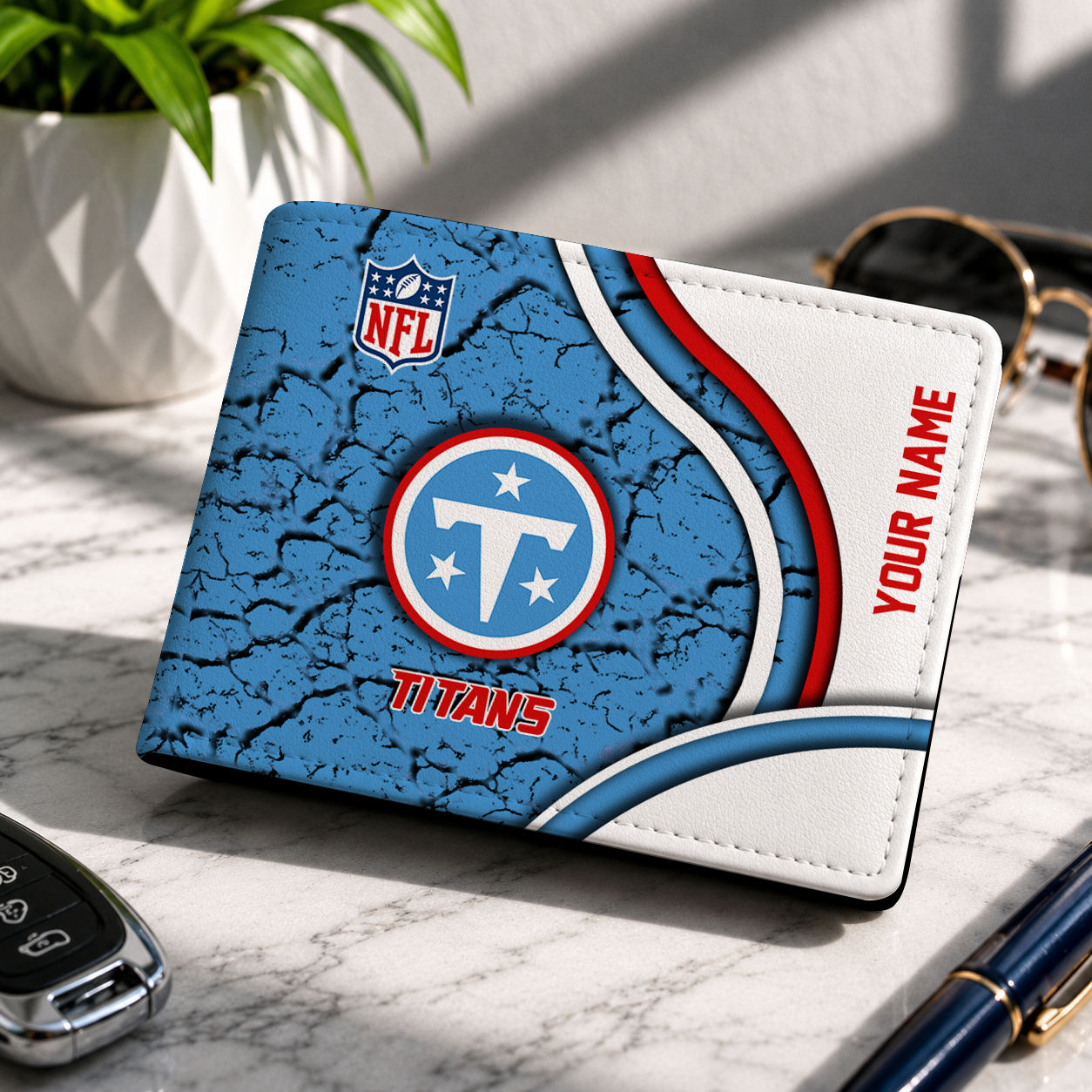 MEGA SALE - NEW CUSTOMIZED NFL31 TST TENNESSEE TITANS LEATHER WALLET