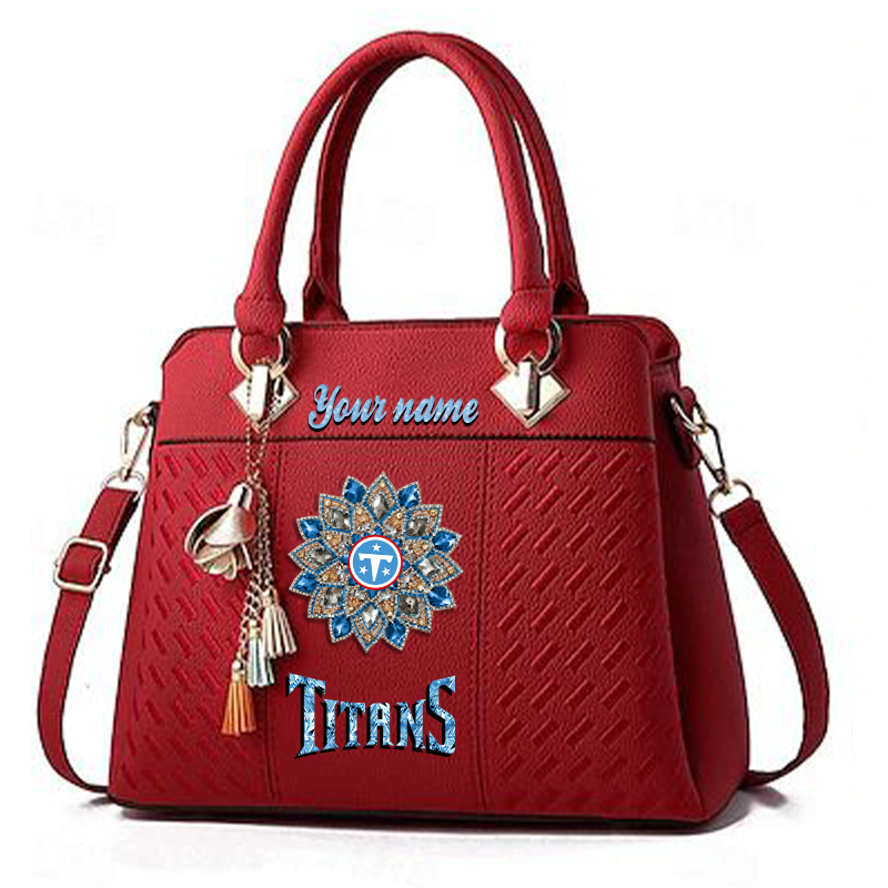 LIMITED EDITION - NEW CUSTOMIZED NFL31 TST TENNESSEE TITANS WOMEN'S ZIP HANDBAG MULTICOLOR