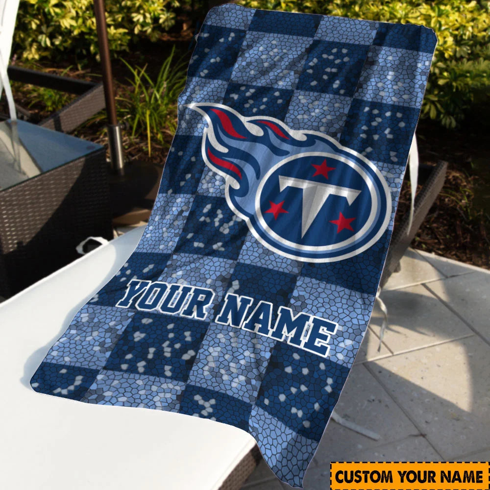 LIMITED EDITION - NEW CUSTOMIZED NFL31 TST TENNESSEE TITANS BEACH TOWEL