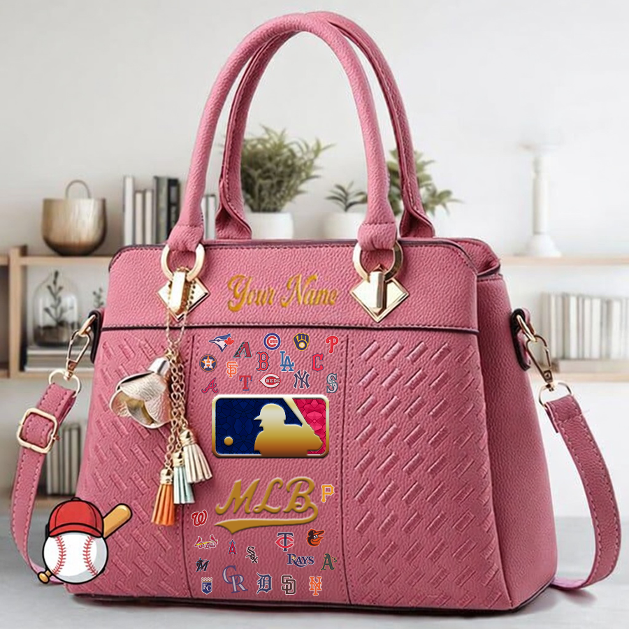 LIMITED EDITION - NEW CUSTOMIZED MLB32 MLB ALL TEAMS ZIP HANDBAG MULTICOLOR