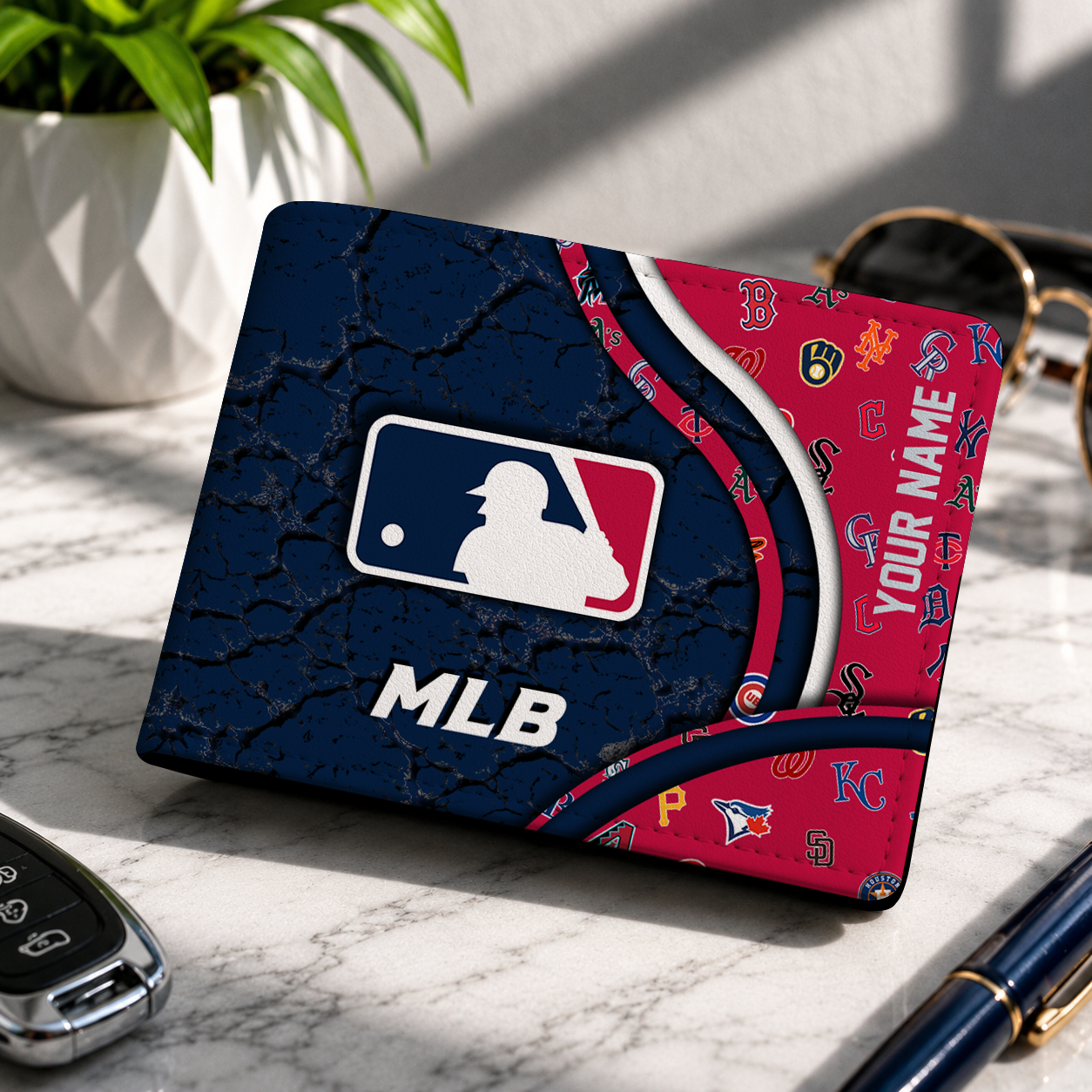 LIMITED EDITION - NEW CUSTOMIZED MLB32 ALL TEAMS LEATHER WALLET