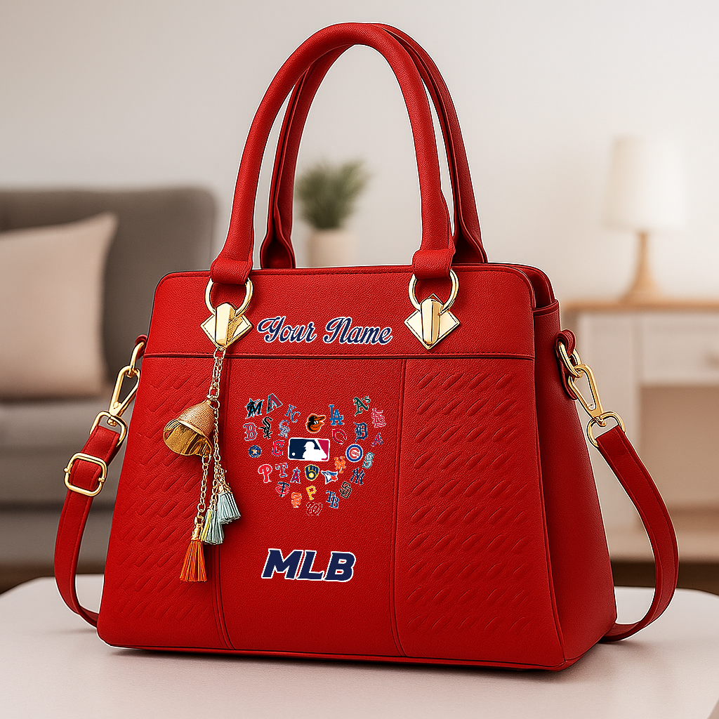 LIMITED EDITION - NEW CUSTOMIZED MLB32 MLB ALL TEAMS ZIP HANDBAG MULTICOLOR