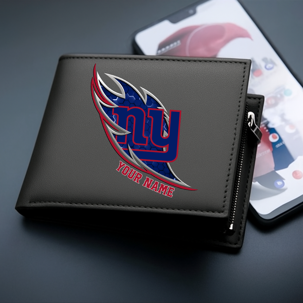 LIMITED EDITION - NEW CUSTOMIZED NFL32 NYG NEW YORK GIANTS LEATHER WALLET