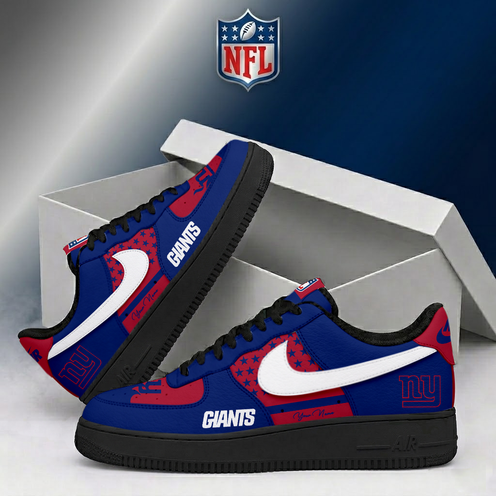 LIMITED EDITION - NEW CUSTOMIZED NFL32 NYG NEW YORK GIANTS AF1 SHOES