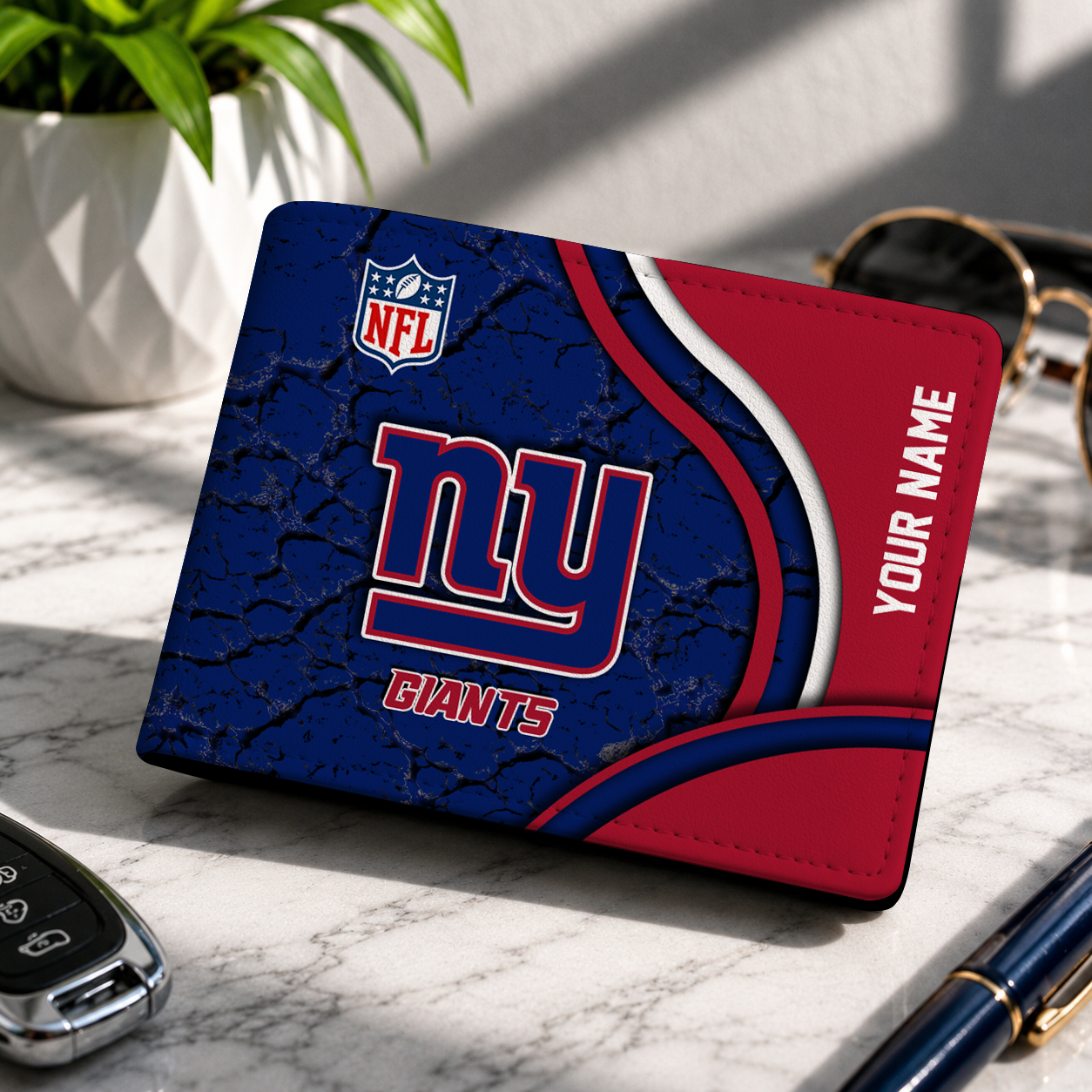 MEGA SALE - NEW CUSTOMIZED NFL32 NYG NEW YORK GIANTS LEATHER WALLET