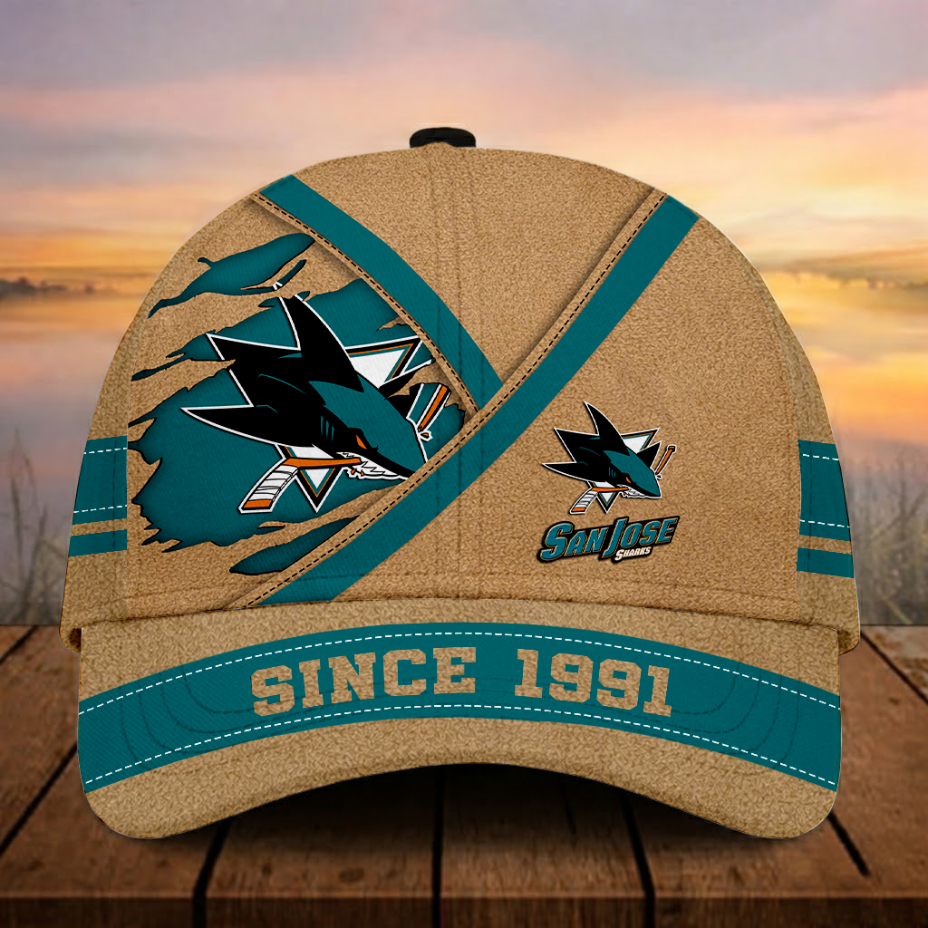 LIMITED EDITION - NEW CUSTOMIZED NHL32 SJS SAN JOSE SHARKS CLASSIC CAP