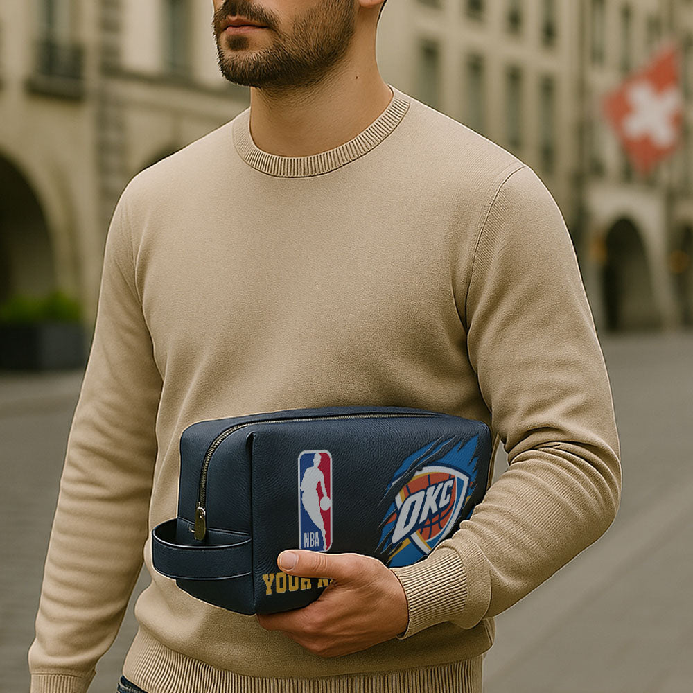 Oklahoma City Thunder Leather Toiletry Bag