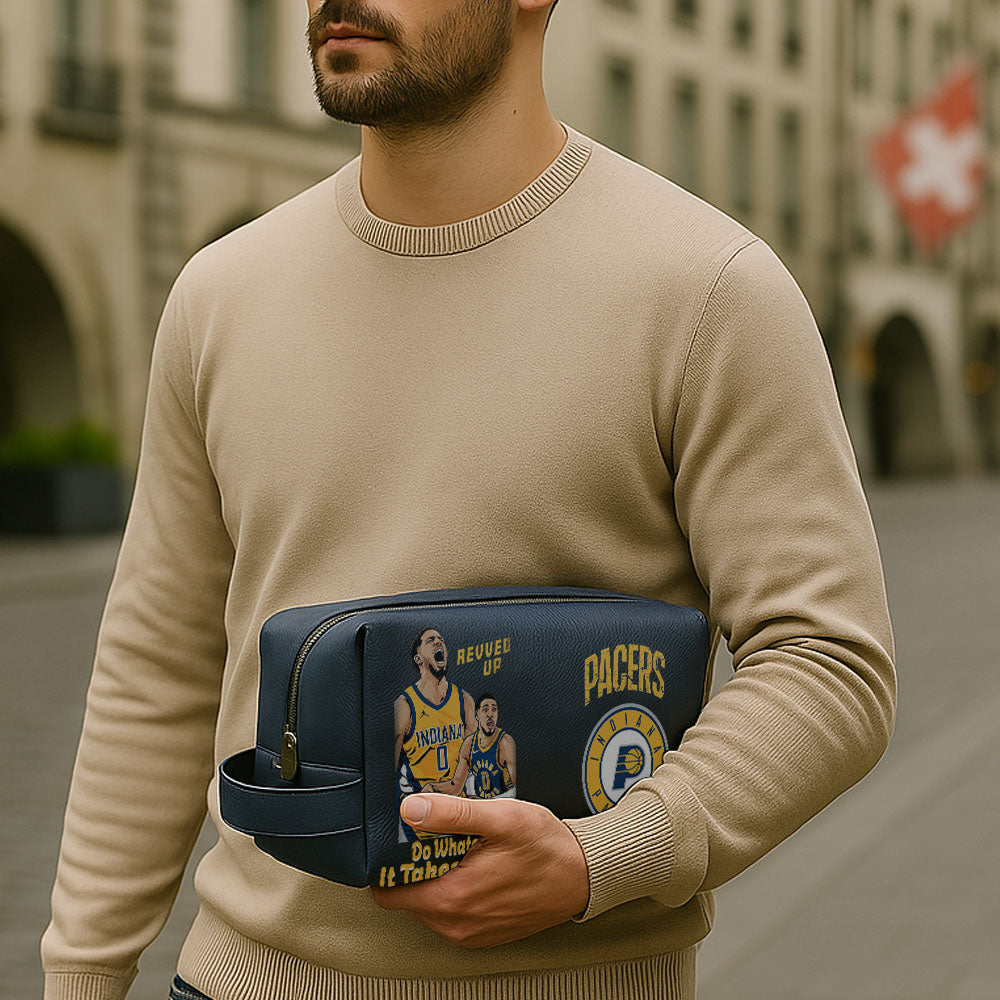 Indiana Pacers Leather Toiletry Bag