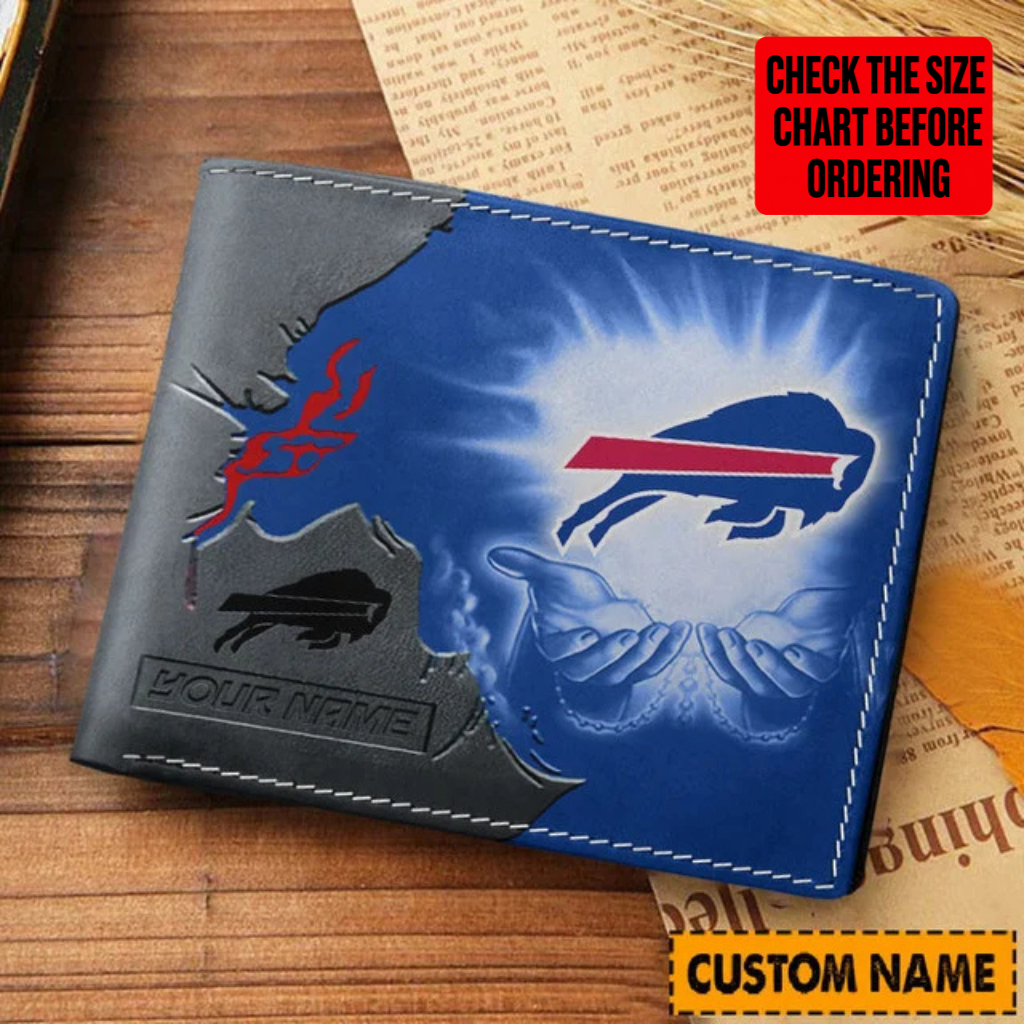 LIMITED EDITION - NEW CUSTOMIZED NFL03 BFB BUFFALO BILLS LEATHER WALLET