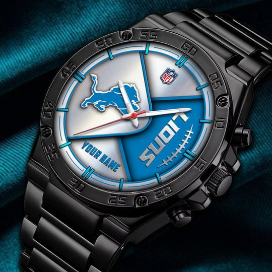LIMITED EDITION - NEW CUSTOMIZED NFL04 DTL DETROIT LIONS LUXURY STAINLESS STEEL WATCH