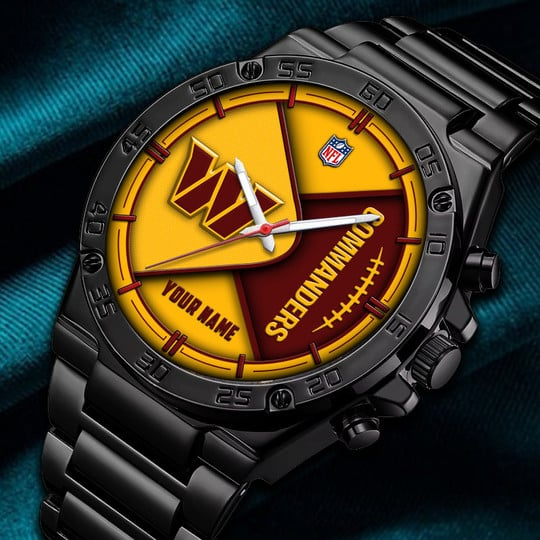 LIMITED EDITION - NEW CUSTOMIZED NFL12 WTC WASHINGTON COMMANDERS LUXURY STAINLESS STEEL WATCH