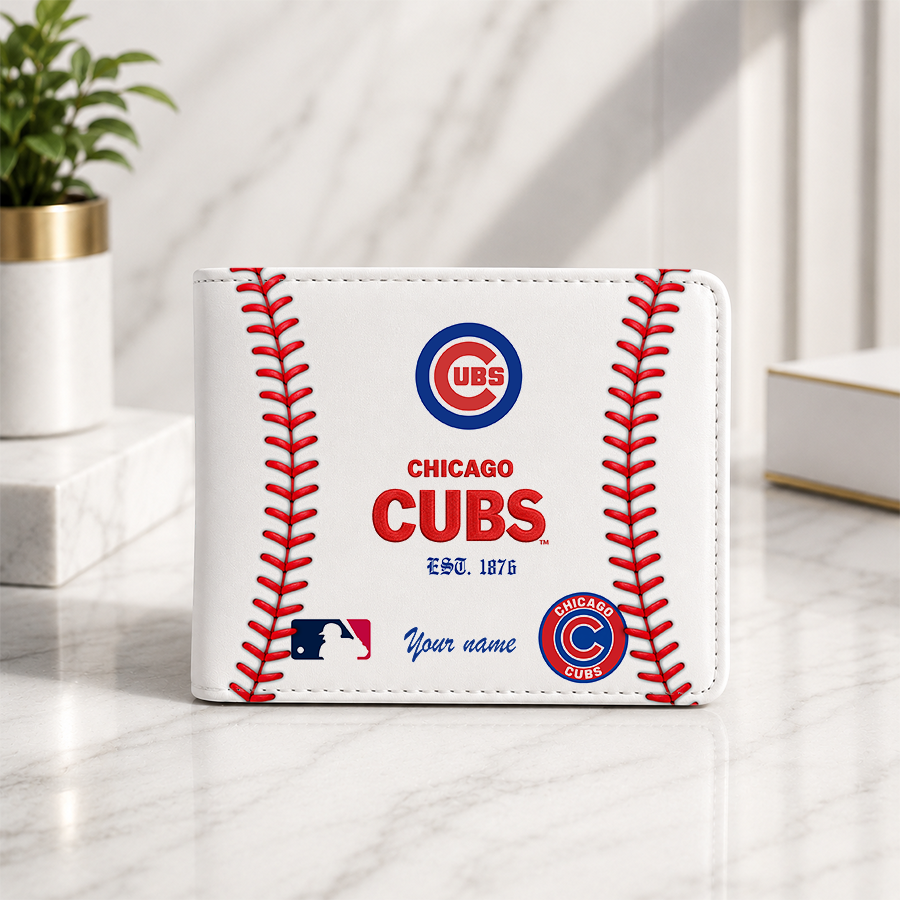 LIMITED EDITION - NEW CUSTOMIZED MLB04 CCS CHICAGO CUBS LEATHER WALLET