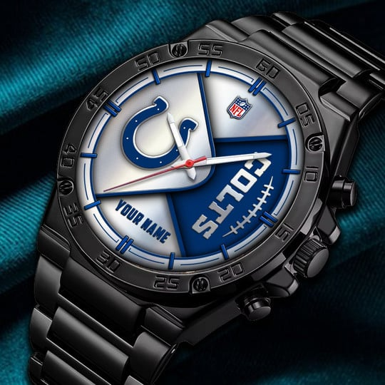 LIMITED EDITION - NEW CUSTOMIZED NFL17 IDC INDIANAPOLIS COLTS LUXURY STAINLESS STEEL WATCH