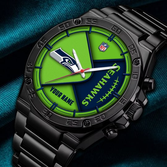 LIMITED EDITION - NEW CUSTOMIZED NFL06 SSH SEATTLE SEAHAWKS LUXURY STAINLESS STEEL WATCH