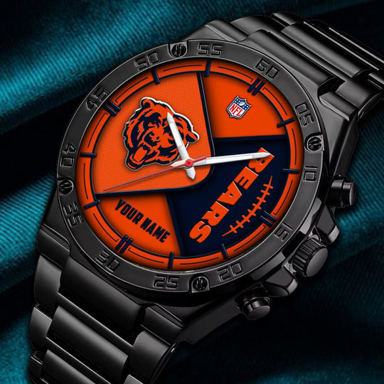 LIMITED EDITION - NEW CUSTOMIZED NFL26 CCB CHICAGO BEARS LUXURY STAINLESS STEEL WATCH