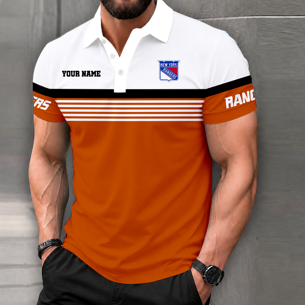 LIMITED EDITION - NEW CUSTOMIZED NHL24 NYR NEW YORK RANGERS POLO SHIRT