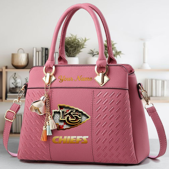 LIMITED EDITION - NEW CUSTOMIZED NFL01 KCC KANSAS CITY CHIEFS LUXURY HANDBAG IN MULTIPLE COLORS