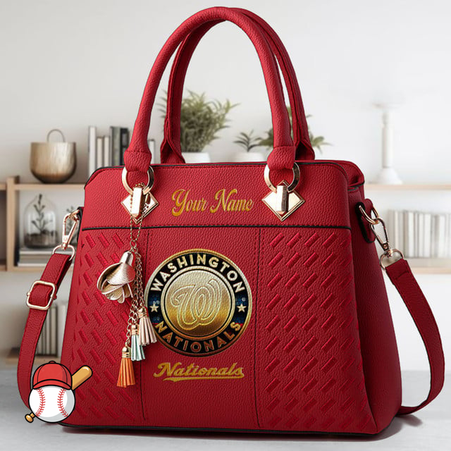 LIMITED EDITION - NEW CUSTOMIZED MLB28 WNS WASHINGTON NATIONALS ZIP HANDBAG MULTICOLOR
