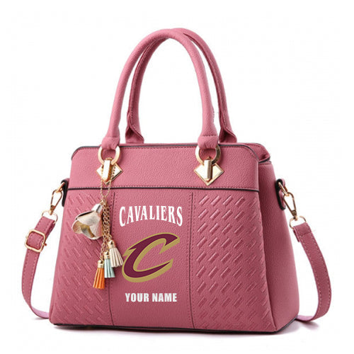 LIMITED EDITION - NEW CUSTOMIZED NBA02 CCA CLEVELAND CAVALIERS ZIP HANDBAG MULTICOLOR