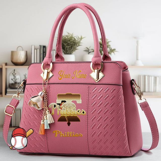 LIMITED EDITION - NEW CUSTOMIZED MLB11 PPS PHILADELPHIA PHILLIES ZIP HANDBAG MULTICOLOR