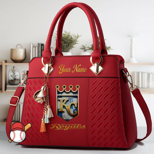 LIMITED EDITION - NEW CUSTOMIZED MLB19 KCR KANSAS CITY ROYALS ZIP HANDBAG MULTICOLOR