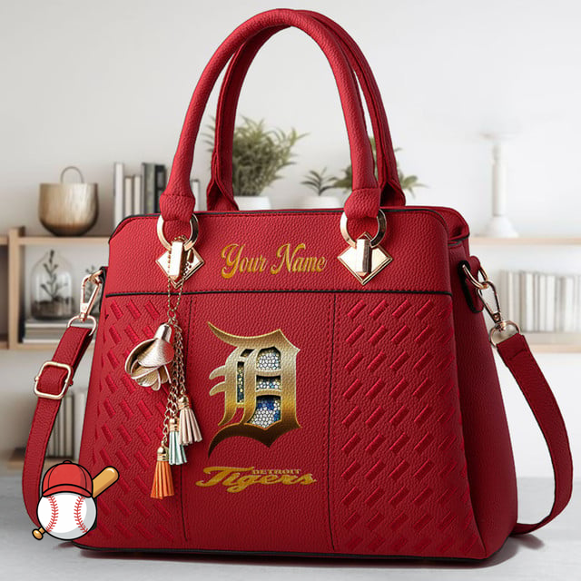 LIMITED EDITION - NEW CUSTOMIZED MLB16 DTS DETROIT TIGERS ZIP HANDBAG MULTICOLOR