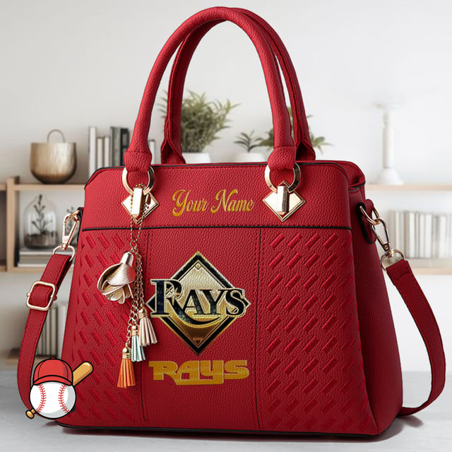 LIMITED EDITION - NEW CUSTOMIZED MLB21 TBR TAMPA BAY RAYS ZIP HANDBAG MULTICOLOR