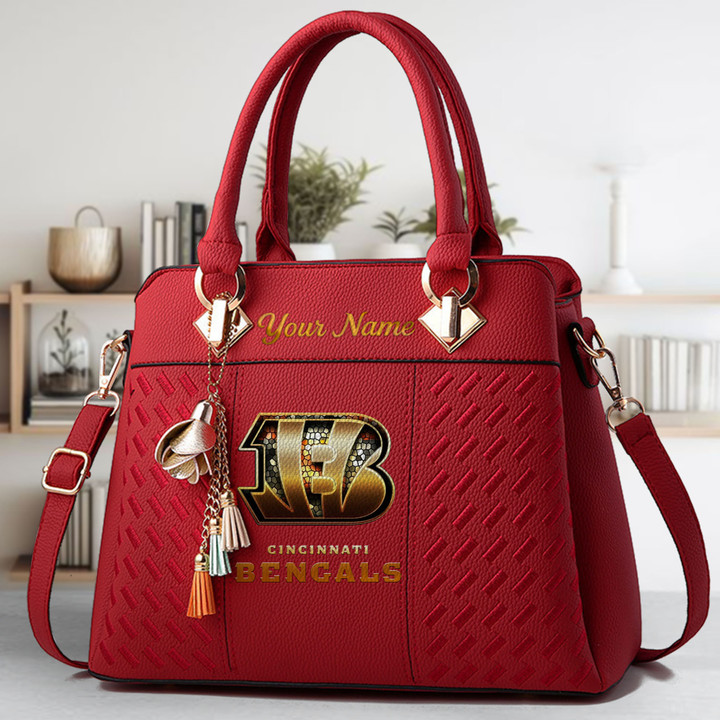 LIMITED EDITION - NEW CUSTOMIZED NFL16 CCB CINCINNATI BENGALS LUXURY HANDBAG IN MULTIPLE COLORS