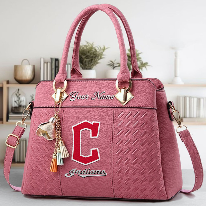 LIMITED EDITION - NEW CUSTOMIZED MLB13 CGS CLEVELAND GUARDIANS ZIP HANDBAG MULTICOLOR