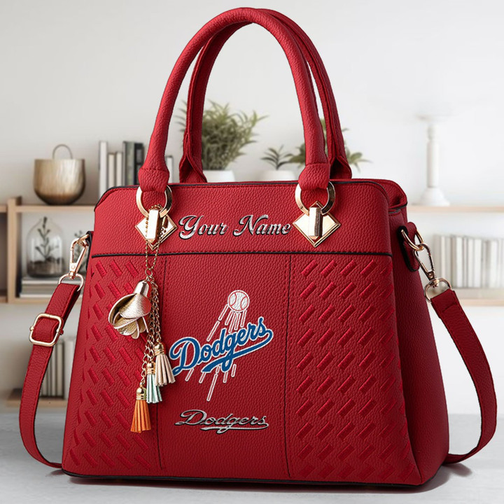 LIMITED EDITION - NEW CUSTOMIZED MLB02 LAD LOS ANGELES DODGERS ZIP HANDBAG MULTICOLOR