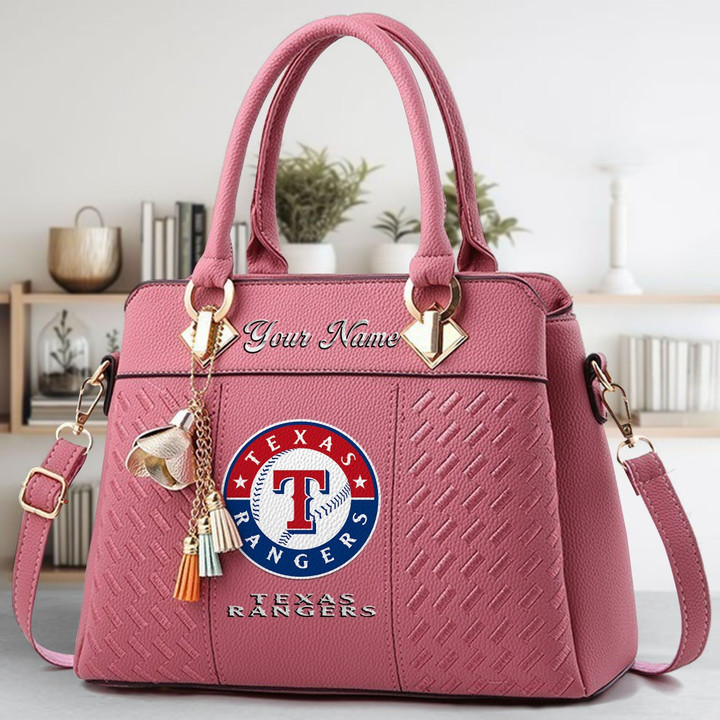 LIMITED EDITION - NEW CUSTOMIZED MLB08 TRS TEXAS RANGERS ZIP HANDBAG MULTICOLOR
