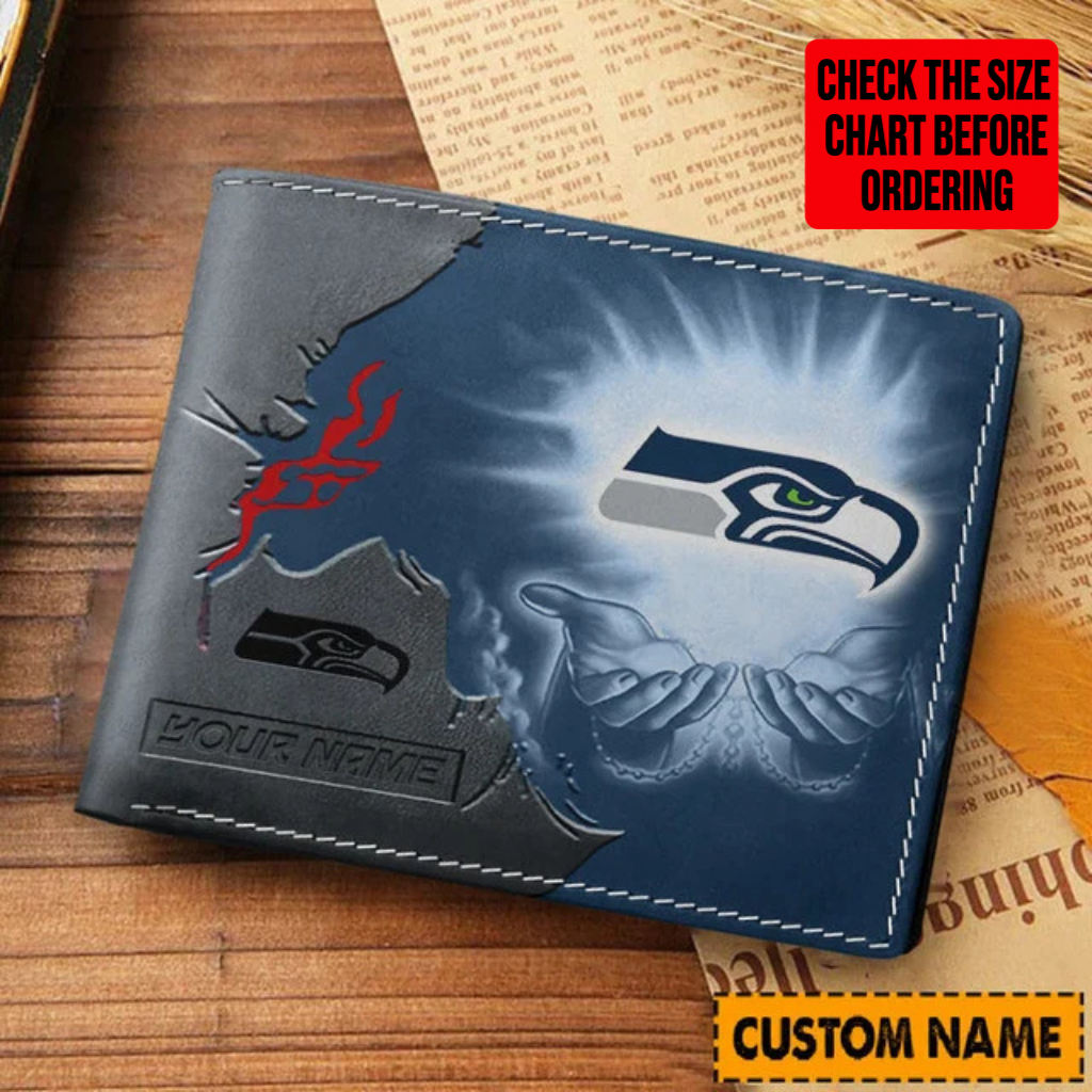 LIMITED EDITION - NEW CUSTOMIZED NFL06 SSH SEATTLE SEAHAWKS LEATHER WALLET