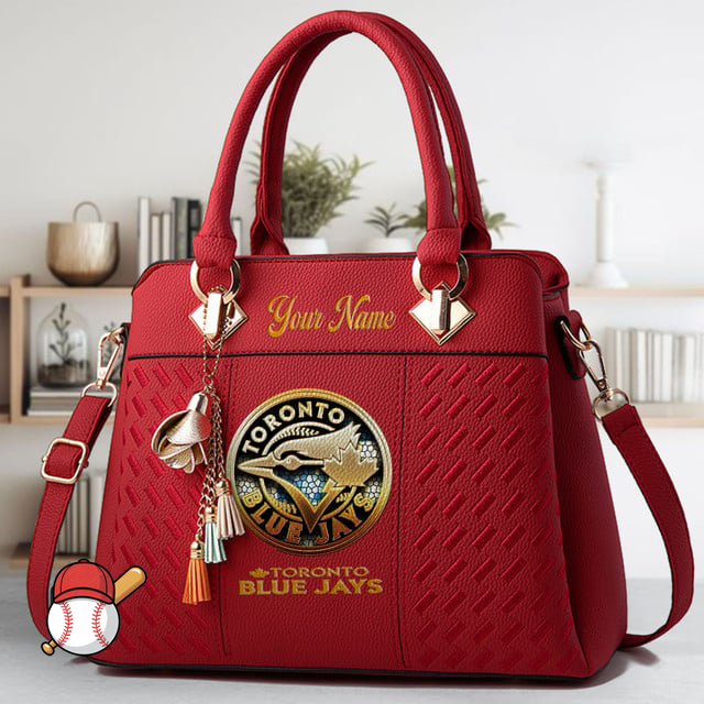 LIMITED EDITION - NEW CUSTOMIZED MLB12 TBJ TORONTO BLUE JAYS ZIP HANDBAG MULTICOLOR