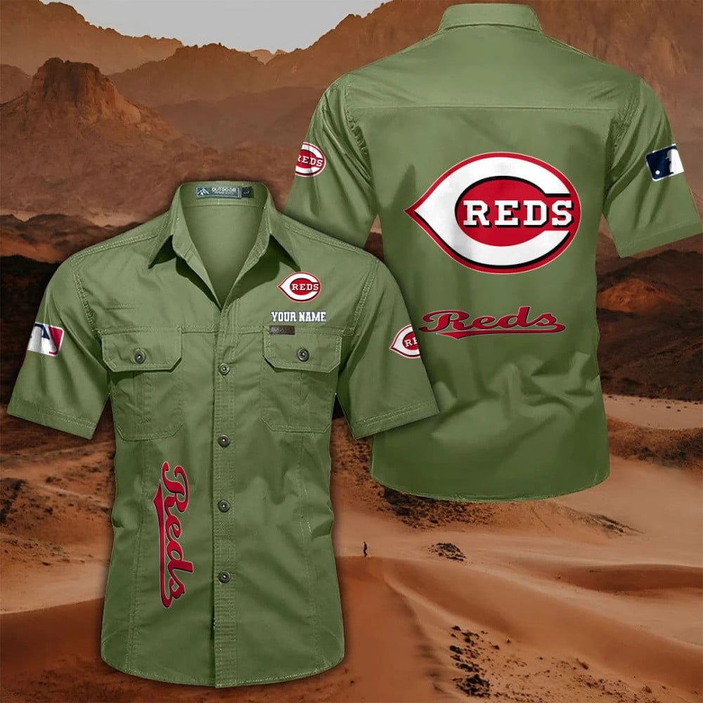LIMITED EDITION - NEW CUSTOMIZED MLB05 CRS CINCINNATI REDS MEN'S CARGO SHIRT